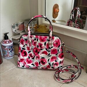 KATE SPADE- Floral Pink and Black Handbag - NWT